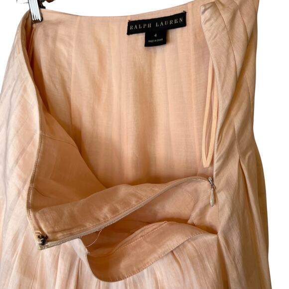 RALPH LAUREN Black Label Silk Blend Pleated Skirt in Soft Pink Women's Size 4 - Picture 6 of 11